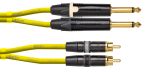 241351 Cordial CEON DJ PLUG-RCA 0,6 Y Yellow, 0,6 m, REAN 2 x Cinch gold / NEUTRIK 2x Klinke 6,3 mm mono schwarz gold - Perspektive