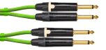 241364 Cordial CEON DJ PLUG 3 G Green 3,0 m, NEUTRIK 2x Klinke 6,3 mm mono schwarz gold / 2x Klinke 6,3 mm mono schwarz gold - Perspektive